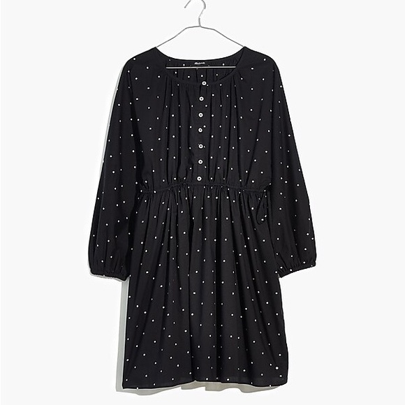 Madewell Button-Front Tie-Waist Mini Dress in Square Spot - large - Picture 5 of 6